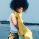 Shell as the main character from Dandara, cosplaying with her natural hair two years after her big chop.